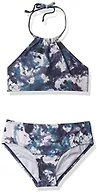 Kanu Surf Girls, Mahina UPF 50+ Beach Sport Halter Bikini 2-Piece Swimsuit, Seafoam Denim, 14