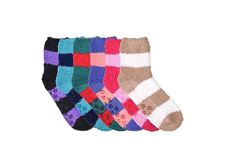 Mopas Women (OS) Cozy Fuzzy NON Skid Super Socks