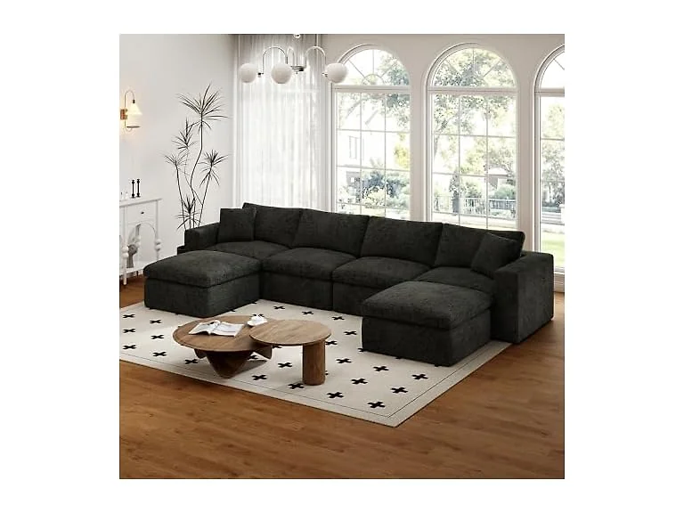 Cuzobro 151" 6 Seater Memory Foam Couch
