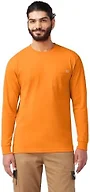 Dickies Men's Long Sleeve Heavyweight Crew Neck, Orange, Medium