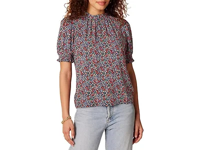 Amazon Essentials Women's Ruffle Shirt Navy