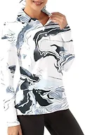 FKEEP Women Long Sleeve Polo Shirt Golf Sport Top Athletic Sportswear Tennis Activewear (Ink Wash, S)