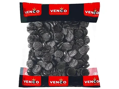 Venco - Coin Shaped Black licorice - 1Kg