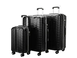 Tucci Occhio Expandable Spinner Wheel Luggage Set, 3-Piece, Black
