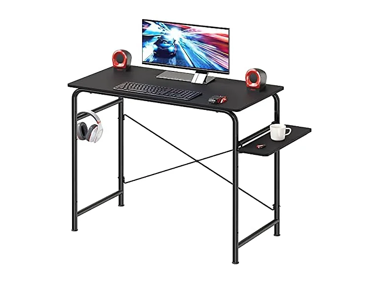 SHW Small Gaming Home Office Computer Desk with Shelf