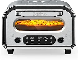 Countertop Electric Pizza Oven with PID Top and Bottom Temp Control, Silver