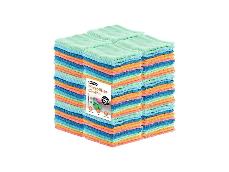 Superio Microfiber Cleaning Cloths Color-Coded 72 Pack