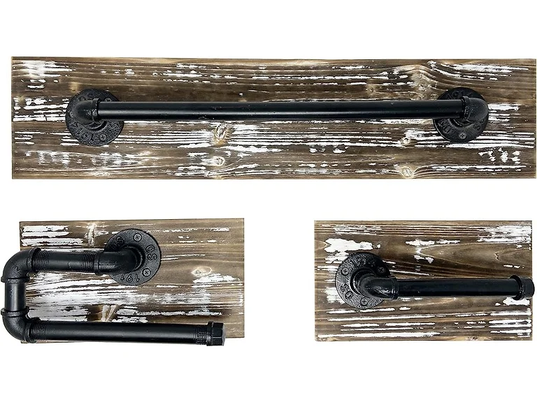 3 Pc Rustic Bathroom Hardware Set