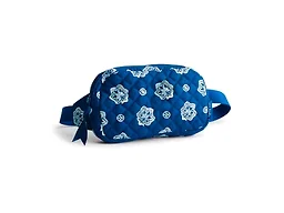 Vera Bradley Premium Cotton Mini Belt Bag, Black/Gold Bandana