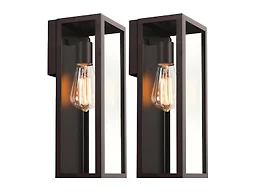 VerRon Brown Porch Lights with Clear Glass Shade