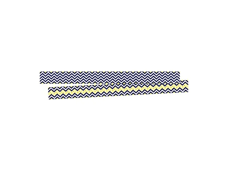 Barker Creek Double-Sided Border, Chevron Navy & Yellow