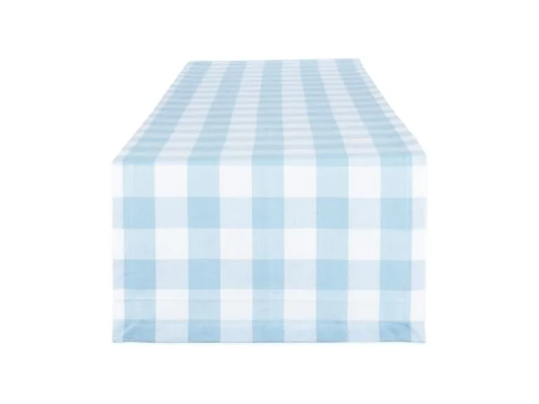 DII Buffalo Check Collection 14x108", Light Blue & White