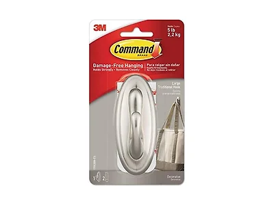 Command Strips Large Brushed Nickel Traditional Hook