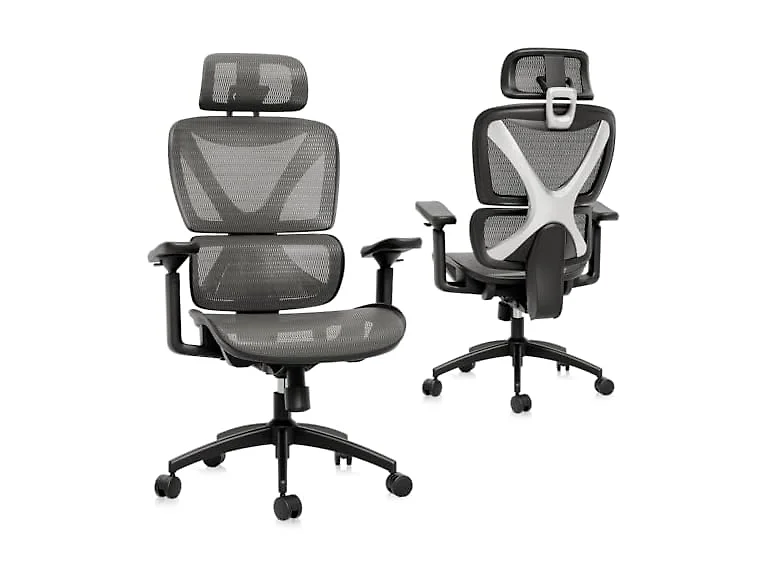 Ergonomic Office Chair, Big and Tall, Grey