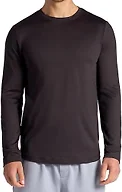 Gaiam Men’s Breathe Ease Long Sleeve Crewneck Top, Standard Fit, Stretch Heavyweight Material, Black, Large