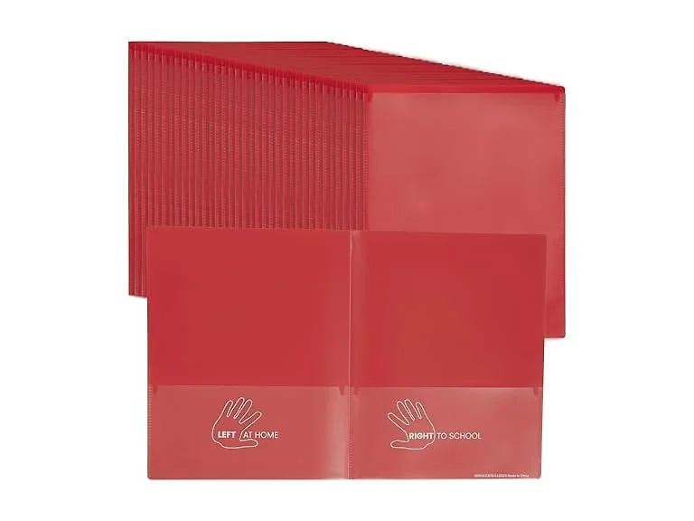 ECR4Kids 2-Pocket Parent-Teacher Classroom Communication Folder Red