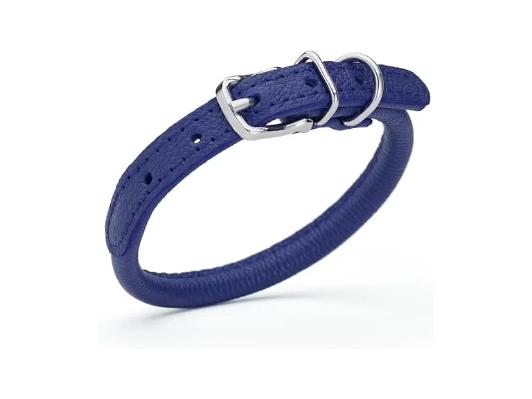 Dogline 1/3 by 13-16" Round Leather Collar,