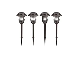 Home Zone Security ELI1622G 4-Pack Solar Linkable Path Lig
