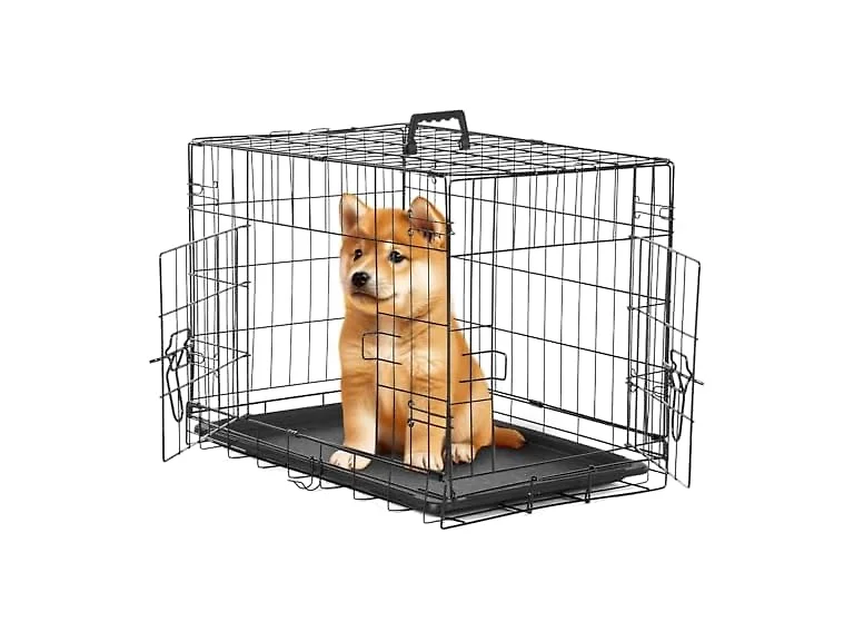 Simple Deluxe Double Door Dog Crate 24"