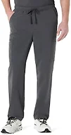 Amazon Basics Men's Scrubs Tapered Leg Pants Elastic Waistband, Charcoal, Large Long