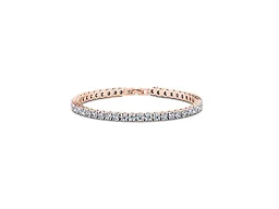 Yeidid 18K Rose Gold Plated 3MM Crystal Tennis Bracelet