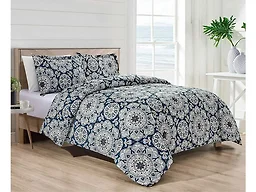 Bibb Home 1461 King 4 Piece Printed Duvet Down Comforter S
