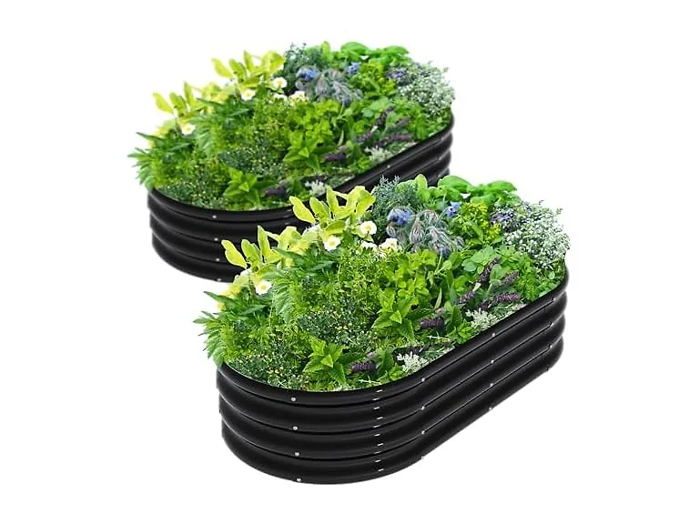 ATRANURE GAR-97 2Pcs Oval Raised Garden Bed 4x2x1ft