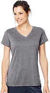 Hanes womens Sport Heathered Performance V-neck Tee Shirt, Granite Heather, Large US