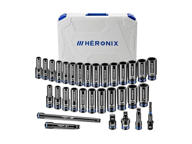 HERONIX 2Pc 1/2" Drive Impact Socket Set