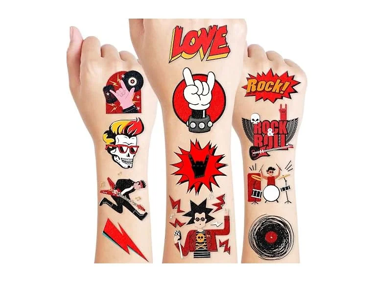 8 Sheets (96PCS) Rock N Roll Tattoos Te