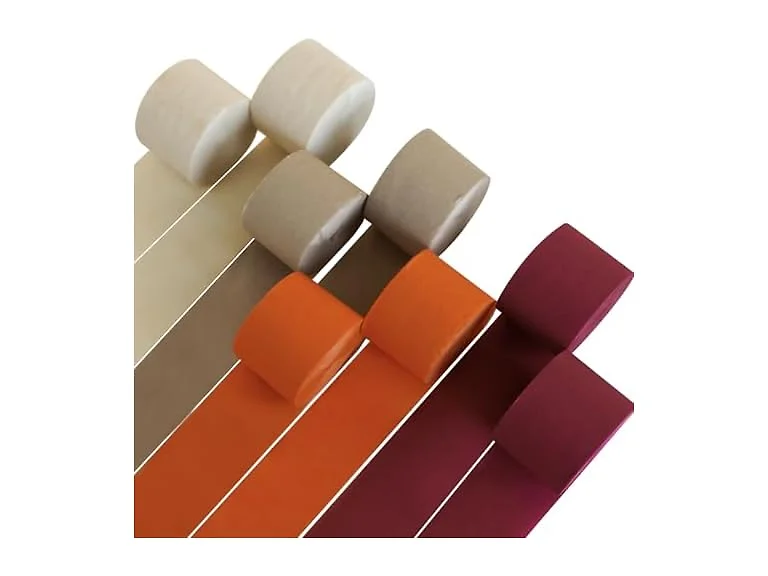 PartyWoo Orange Boho Crepe Paper Streamers