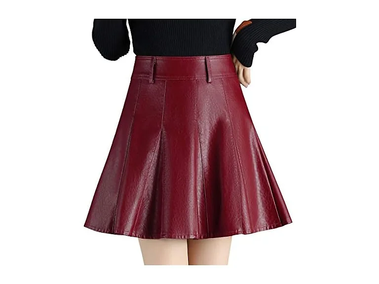 Chouyatou Women (M) Casual Side Zipper Faux Skirts