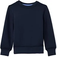 Amazon Essentials Boys' Active Sweat Relaxed-Fit Crewneck Pullover Sweatshirt, Navy, Medium