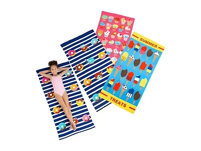 Fun Express Sweet Treats Beach Towels - 3 Pieces