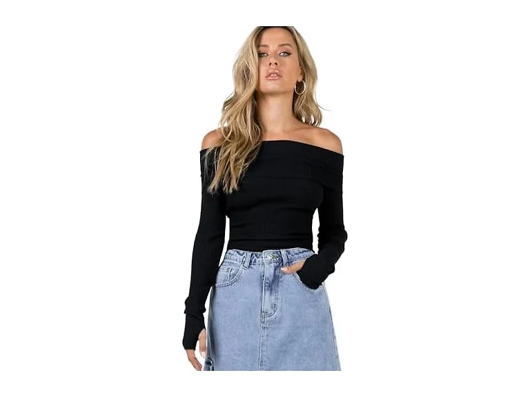 Princess Polly Women Morley Off Shoulder Sweater