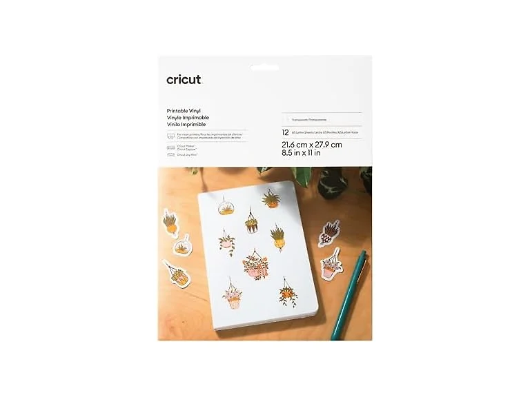 Cricut Vinyl Sticker Paper (12 Clear Sheets, 8.5x11)