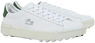 Lacoste Men's Carnaby Leather Golf Shoes, White/Dark Green, 9