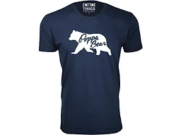 Men Poppa Bear Silhouette Dad T-Shirt