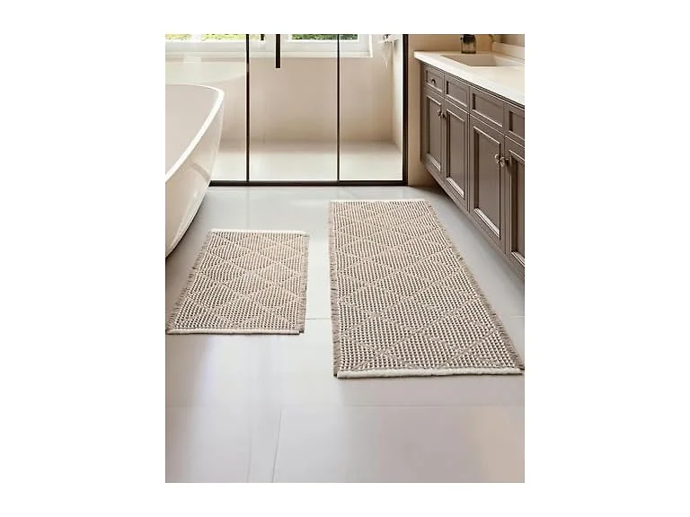 Furicher Waffle Bath Mat Set, Non Slip Bathroom Ru