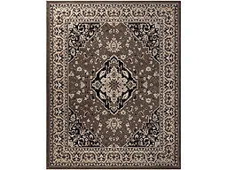 Superior Elegant Glendale Collection Area Rug, 8mm Pile Height with Jute Backing, Traditional Oriental Rug Design, Anti-Static, Water-Repellent Rugs - Brown, 5' x 8' Rug
