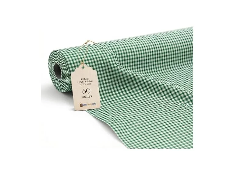 1/8 Inch Kelly Green Gingham Fabric by The Yard