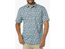 Amazon Essentials Men's Slim-Fit Short-Sleeve Poplin Shirt, Blue Floral, X-Large