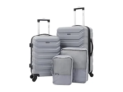 Wrangler 4 Piece Miami Luggage and Packing Cubes Set