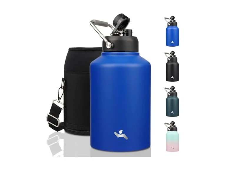 Konokyo 128 oz Water Bottle Jug with Handle Blue