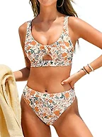 CUPSHE 2 PC Crisscross Back Swimsuit