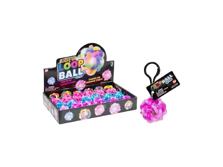 1.5" Light-Up Loop Ball Backpack Clip 24ct