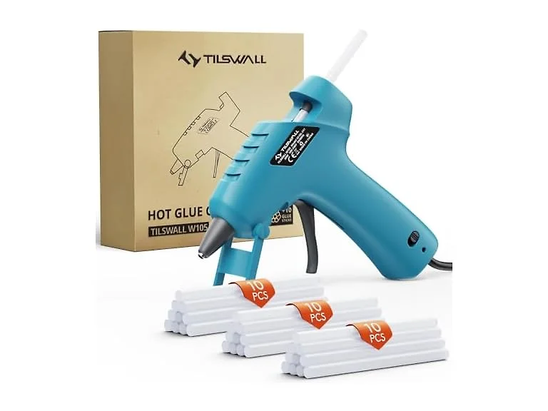 Tilswall Hot Glue Gun Kit with 30 Glue Sticks Blue