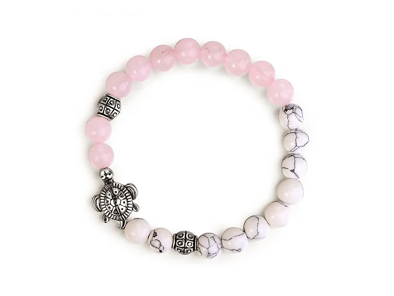Genuine Quartz And Turtle Bracelet