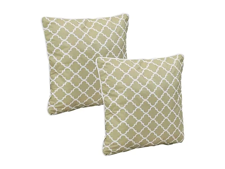 Sunnydaze Decor ZET-800 2 Tan/White Pillows Light Brow