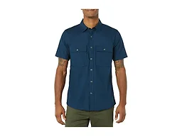 Amazon Essentials Men's Standard-Fit Short-Sleeve Two-Pocket Utility Shirt, Indigo, X-Small